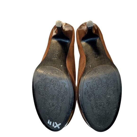 M.P.S. 9 Brown Women's Suede 4 Inch High Heel Ankle Boot Stiletto Shoes - Picture 6 of 7